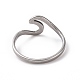 201 anillo de dedo de onda de acero inoxidable para mujer RJEW-J051-04P-3