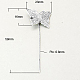 鉄のかんざしヘアスティックパーツ  真鍮の蝶トレイ付き  ニッケルフリー  銀色のメッキ  58mm IFIN-I010-S-NF-3