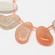 Natural Peach Moonstone Chips Bead Strands G-M239-27-1