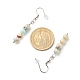 Boucles d'oreilles pendantes à perles rondes et pierres précieuses EJEW-JE04873-3