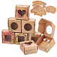 Pandahall elite 48 pz 6 scatole regalo di carta kraft creative pieghevoli quadrate in stile CON-PH0002-67-8