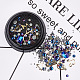 Verre strass & cabochons en laiton & micro perles non percées MRMJ-S015-003H-2