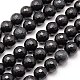 Chapelets de perles en pierre noire naturelle G-G542-8mm-04-1