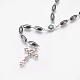 Non-Magnetic Synthetic Hematite Beads Pendant Necklaces NJEW-JN02172-2