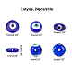 Chgcraft72pcs手作りのナザールボンジュウランプワークビーズ  混合図形  ブルー  9~11x4~10mm  穴：1~2mm LAMP-CA0001-01-2