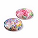 Cabochons de verre imprimées floraux de demi rond / dôme GGLA-A002-25mm-UU-3