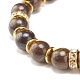 Bracciale elasticizzato con perline rotonde con pietre preziose da donna BJEW-JB07708-7
