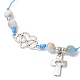 Bracelets de perles tressées en jade blanc teint naturel BJEW-JB09823-3