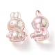Placage uv perles à bulles acryliques transparentes irisées arc-en-ciel OACR-C007-02A-2