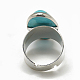 Adjustable Synthetic Turquoise Rings X-RJEW-Q157-02-3