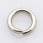 304 Stainless Steel Open Jump Rings, Stainless Steel Color, 8x1mm, 18 Gauge, Inner Diameter: 6mm
