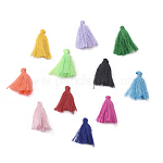 Polycotton(Polyester Cotton) Tassel Pendant Decorations, Mixed Color, 28~34x5mm, about 300pcs/bag