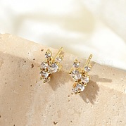 Серьги-гвоздики из циркония EJEW-R016-26G-16