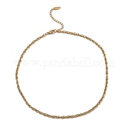 304 Stainless Steel Mesh Chain Necklace BJEW-B072-02G