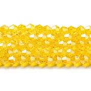 Прозрачные стеклянные бусины гальваническим пряди GLAA-F029-3mm-C22