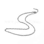304 Stainless Steel Singapore Chain Necklace for Men Women NJEW-K245-013B