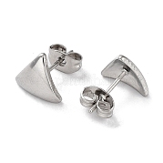 304 orecchini a bottone triangolari in acciaio inossidabile da donna EJEW-P234-01P