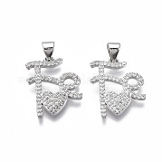 Латунные микропаве прозрачные подвески с фианитом KK-R133-051P-NF