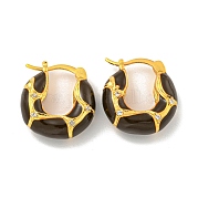 Серьга-кольцо из латуни с микропаве EJEW-C102-42G-02