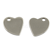 304 Stainless Steel Heart Stamping Blank Tag Charms STAS-S028-01
