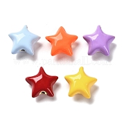 Звездные латунные эмалевые бусины KK-M324-07G