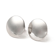 304 Stainless Steel Flat Round Stud Earrings for Women EJEW-I281-31P