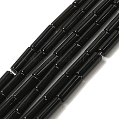 Cuentas de obsidiana natural hebras, columna, 6.5~7x2mm, agujero: 0.9 mm, aproximamente 57 pcs / cadena, 14.96'' (38 cm)