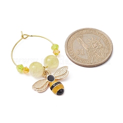 Abejas y dijes de copa de vino esmaltados de aleación de panal&nbsp;AJEW-JO00220