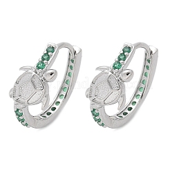 Latón cúbicos pendientes de aro zirconia&nbsp;EJEW-Q014-05P