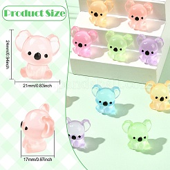 30 ornement koala en résine lumineuse de 6 couleurs&nbsp;DJEW-CJ0001-18