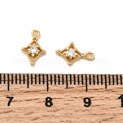 Pendentifs avec zircon cubiques à micro-pavés en laiton&nbsp;X-KK-P340-28G