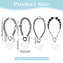 4 Beutel 4 Stile Strass & ABS-Kunststoffperlen Perlen Handygurte&nbsp;AJEW-AR0002-73