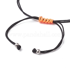 Braccialetti intrecciati con perline in lega e ottone&nbsp;BJEW-MZ00075-04