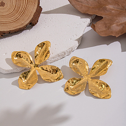Boucles d'oreilles à clous en acier inoxydable 304 avec motif floral exagéré&nbsp;NC9069