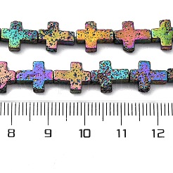 Fili di perle di roccia lavica naturale elettrodeposta&nbsp;G-A256-A01-01C