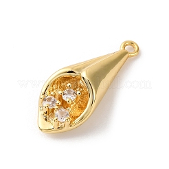 Pendentifs en zircone cubique clair en laiton&nbsp;KK-V016-07G