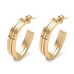 Pendientes de acero inoxidable 201 con forma de triple C&nbsp;EJEW-D354-05G