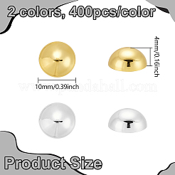 800 cabochon demi-rond en plastique ABS pour nail art&nbsp;MRMJ-PH0002-99