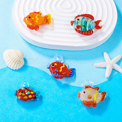 5 pièces 5 couleurs pendentifs au chalumeau faits à la main&nbsp;LAMP-TA0002-67A