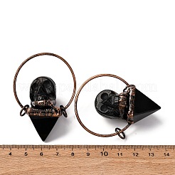 Natürliche gemischte Steinpyramiden-Totenkopf-Anhänger groß&nbsp;G-B150-02R