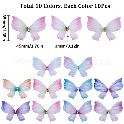 100 stücke 10 farben farbverlauf doppel schicht faser tüll ornament zubehör&nbsp;FIND-SC0005-79
