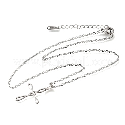 Colliers pendentifs croix religieuse en acier inoxydable 304&nbsp;SA-CBAB727-02P