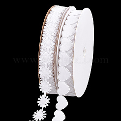 2 rouleau de ruban de dentelle en polyester 2 styles cœur et fleur&nbsp;OCOR-PH0004-66A