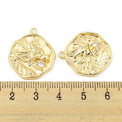 Colgante micropavé cubic zirconia de latón&nbsp;KK-P258-19G-01