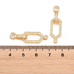 Messing Micro Pave klare Zirkonia Falte über Verschlüsse&nbsp;KK-U059-69G