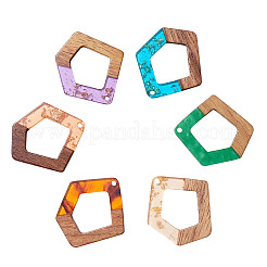 Colgantes transparentes y opacos de resina y madera de nogal&nbsp;RESI-SZ0001-01