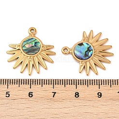 Anhänger aus natürlicher Paua-Muschel aus Edelstahl 304&nbsp;STAS-L288-13G-01