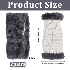 2 Paar fingerlose Strickhandschuhe aus Acrylfasergarn&nbsp;AJEW-DJ0001-67A