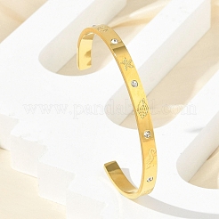 Manschettenarmreifen aus 304 Edelstahl&nbsp;BJEW-P348-02A-G
