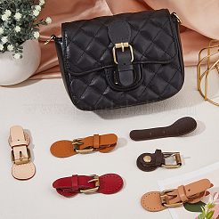 6 Stück 6 Farben Rindsledertasche zum Aufnähen mit Druckknopfverschluss&nbsp;FIND-FI0001-19